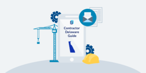 Illustration of phone showing Delaware Contractor Licensing Guide