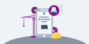 Illustration of phone showing North Dakota Contractor Licensing Guide