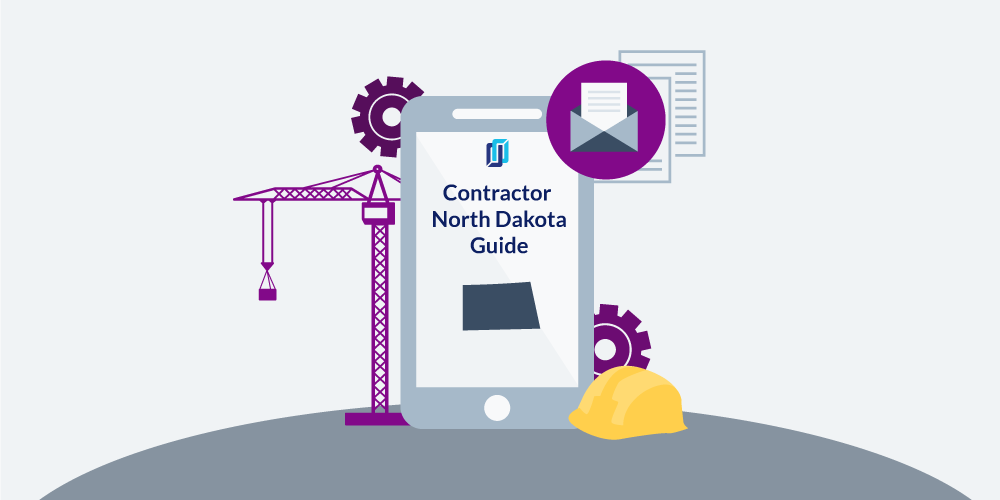 Illustration of phone showing North Dakota Contractor Licensing Guide