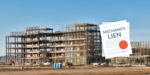 Texas construction site with mechanics lien illustration