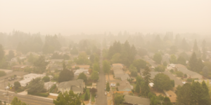 Photo of Oregon covered in wildfire smoke