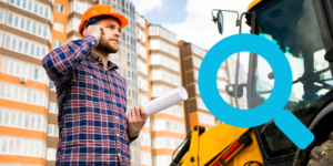 Skip tracing - contractor photo with search icon
