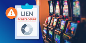 lien foreclosure graphic with gaming machines photo