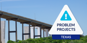 Photo of Houston-area Beltway Bridge with Problem Projects: Texas triangle graphic