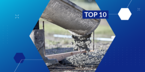 Photo of concrete being poured with Top 10 label