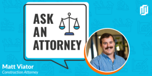 "Ask an Attorney" illustration with headshot of Matt Viator