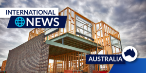 Photo of building under construction with International News and Australia labels