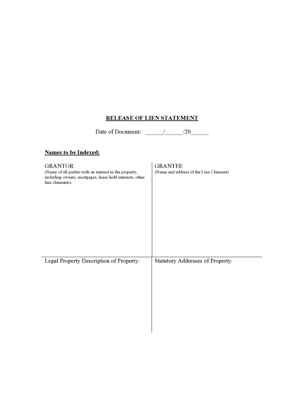 Missouri Mechanics Lien Release Form