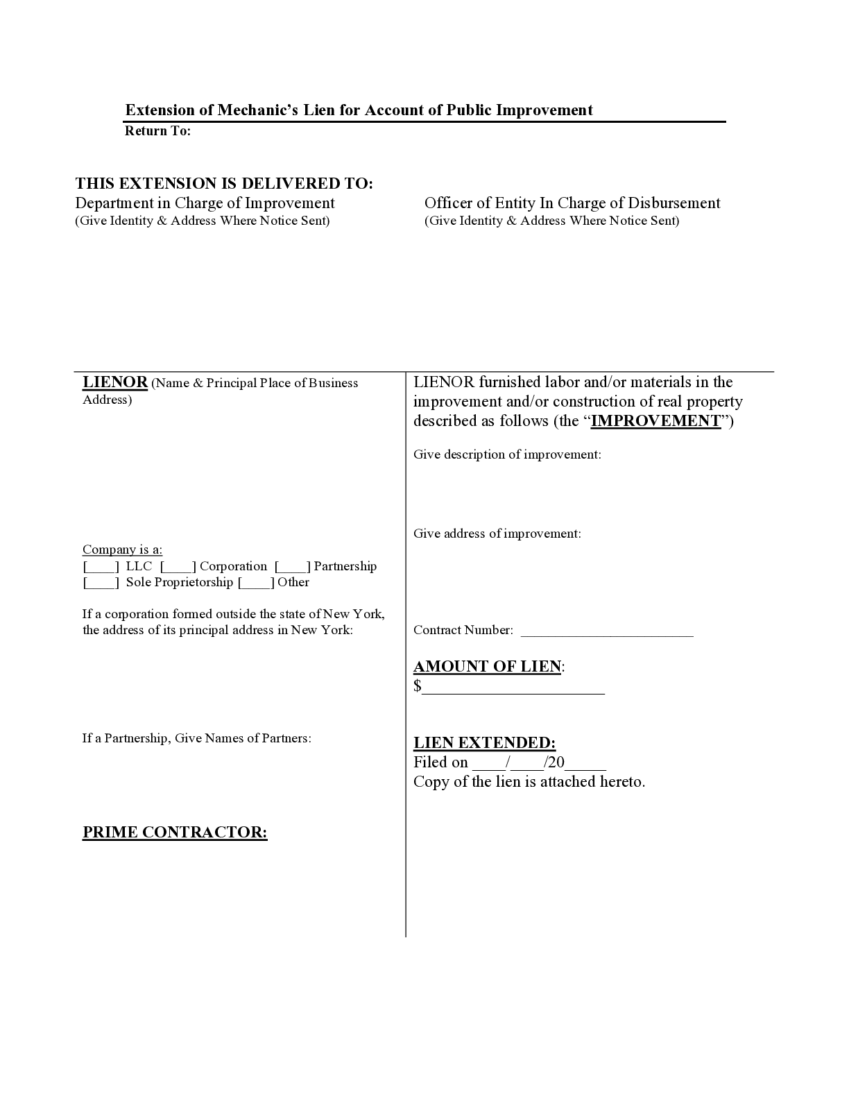 New York Extension for Bond Claim Form - free from