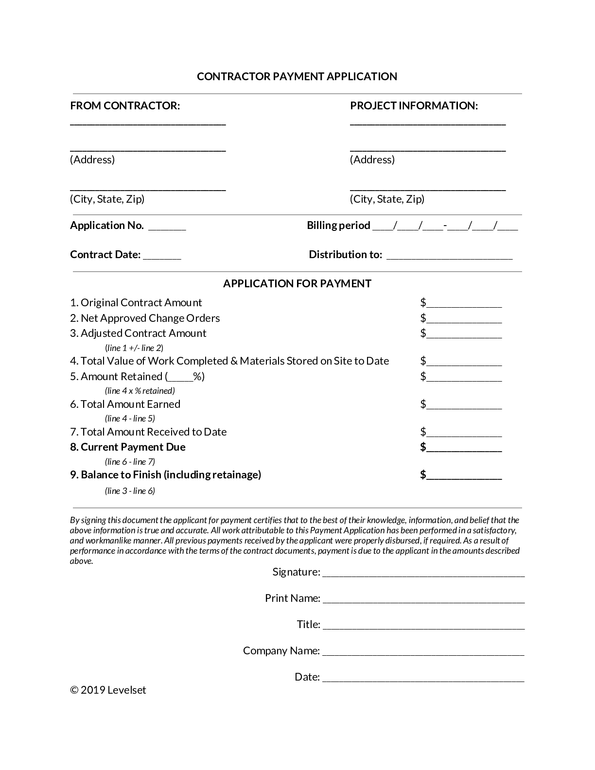 Payment Application Form